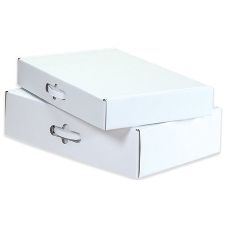 Bsc Preferred 18 1/4 x 11-3/8 x 2 11/16'' White Corrugated Carrying Cases, 10PK BUY00013155